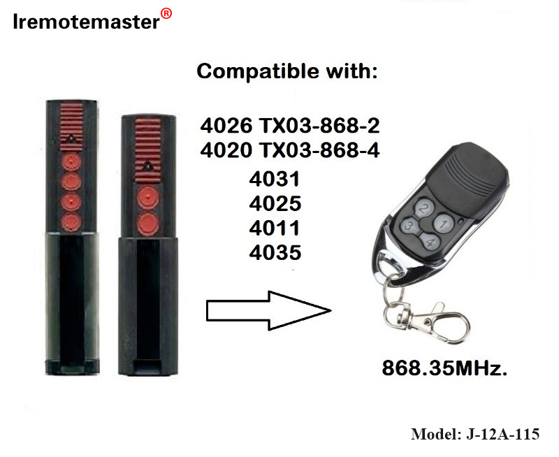 Для 4020 4026 TX03-868-4 пульта дыстанцыйнага кіравання 868 МГц TX03-8-4 праходны код