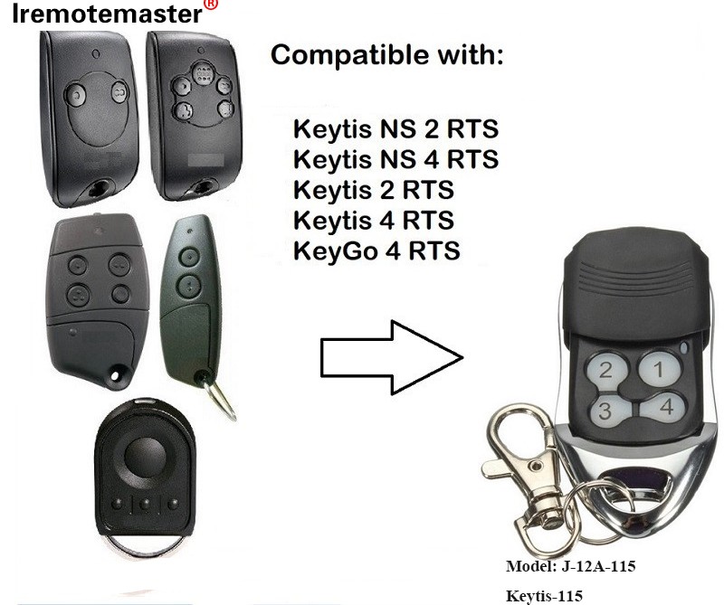 Для Keytis NS 2 RTS Keytis NS 4 RTS Пульт дыстанцыйнага кіравання дзвярыма гаража 433,42 МГц